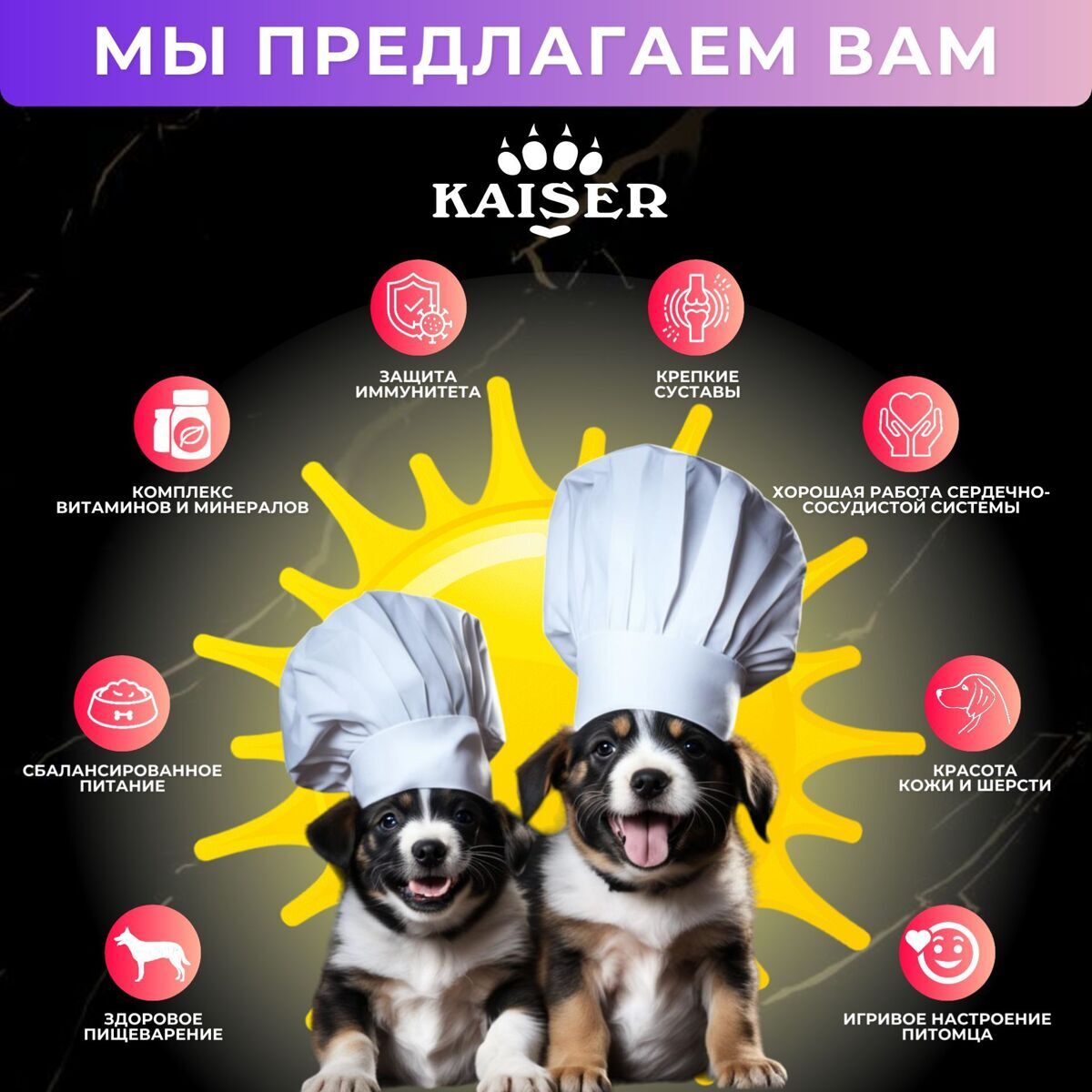 МИНИПАЧКА Низкозерновой запеченный сухой корм стартер KAISER для щенков, беременных и кормящих собак STARTER , 200 гр